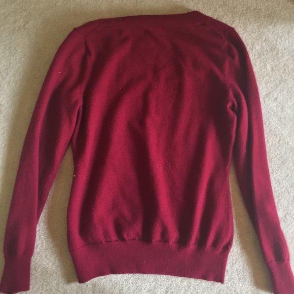 Banana Republic Fuschia V-Neck Sweater Wear 2 Work - Picture 3 of 4